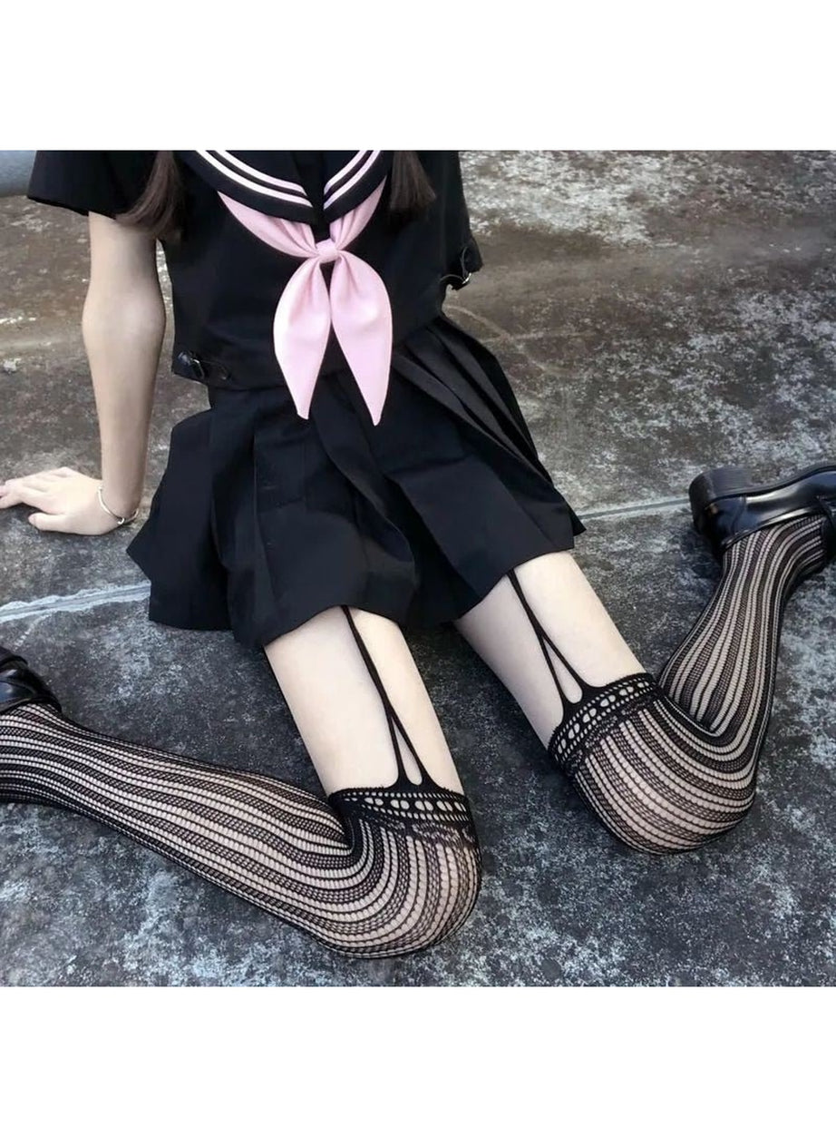 Y2k Harajuku Hollow out Fishnet Tights