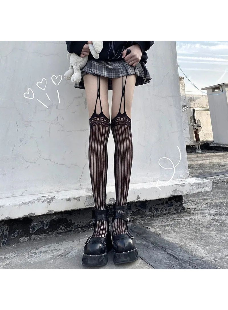 Y2k Harajuku Hollow out Fishnet Tights