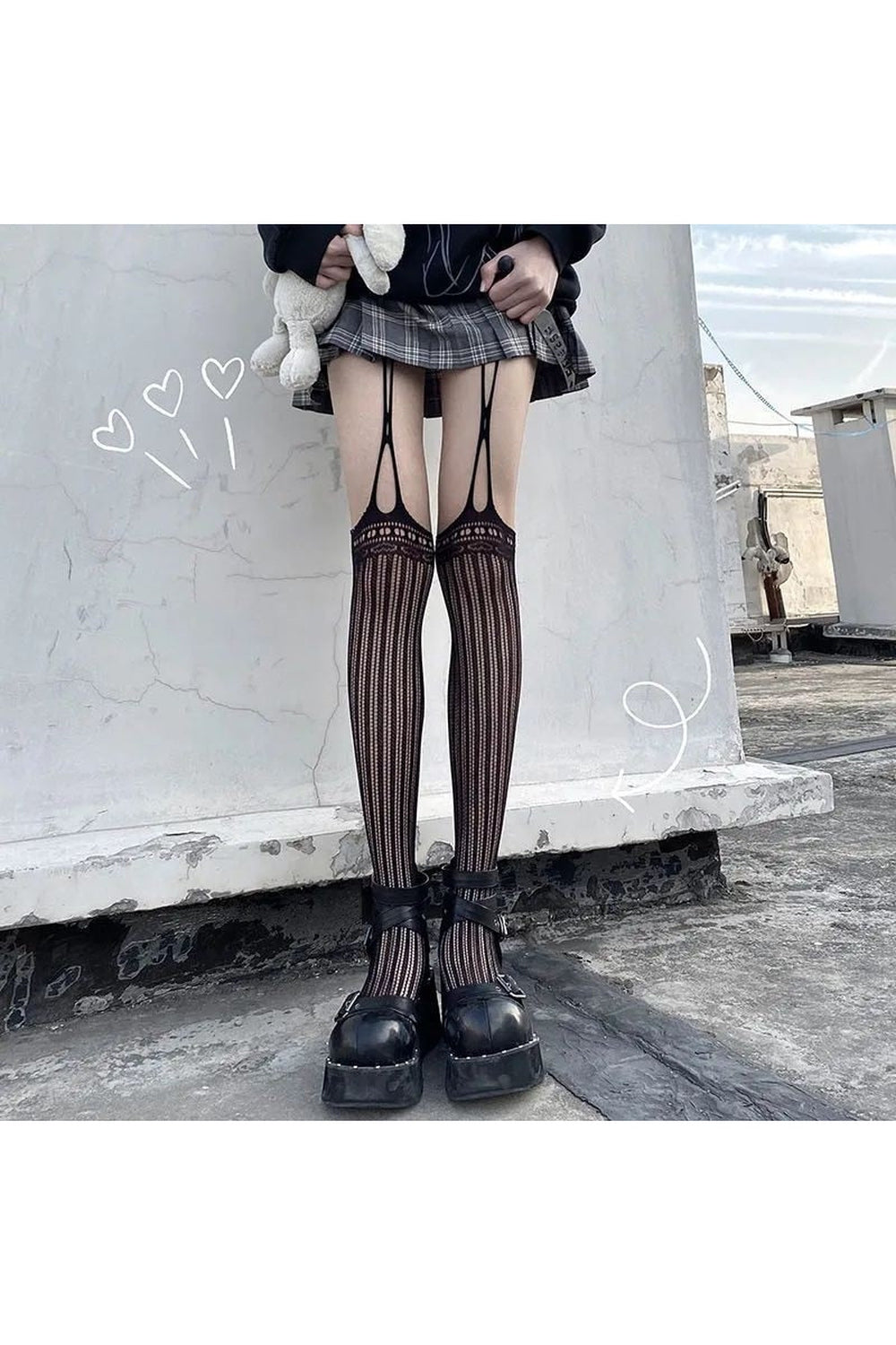 Y2k Harajuku Hollow out Fishnet Tights