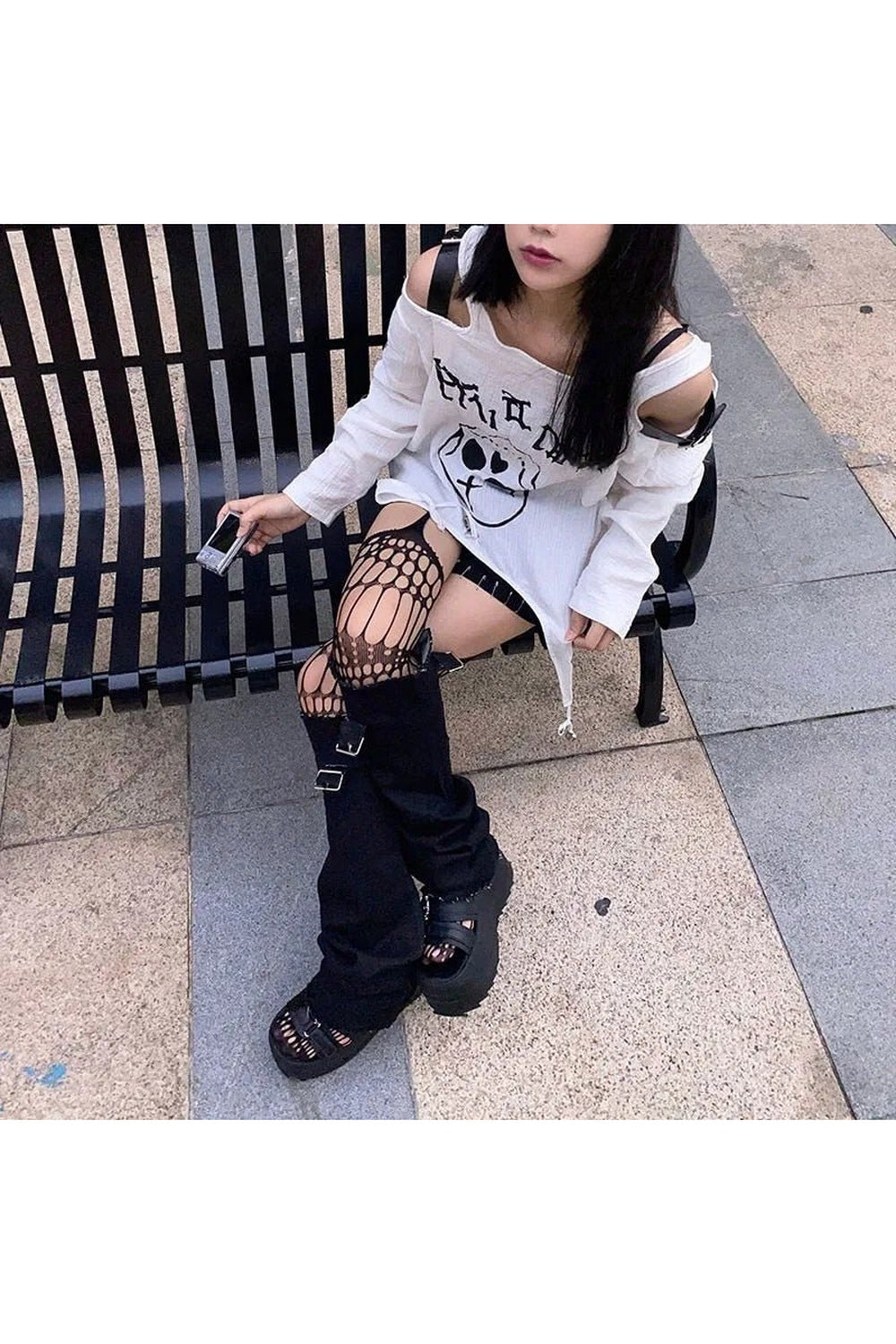 Y2k Harajuku Hollow out Fishnet Tights