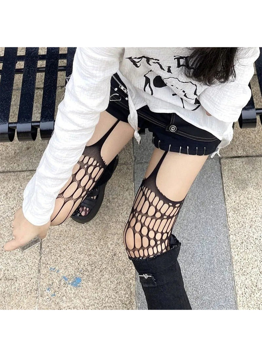 Y2k Harajuku Hollow out Fishnet Tights