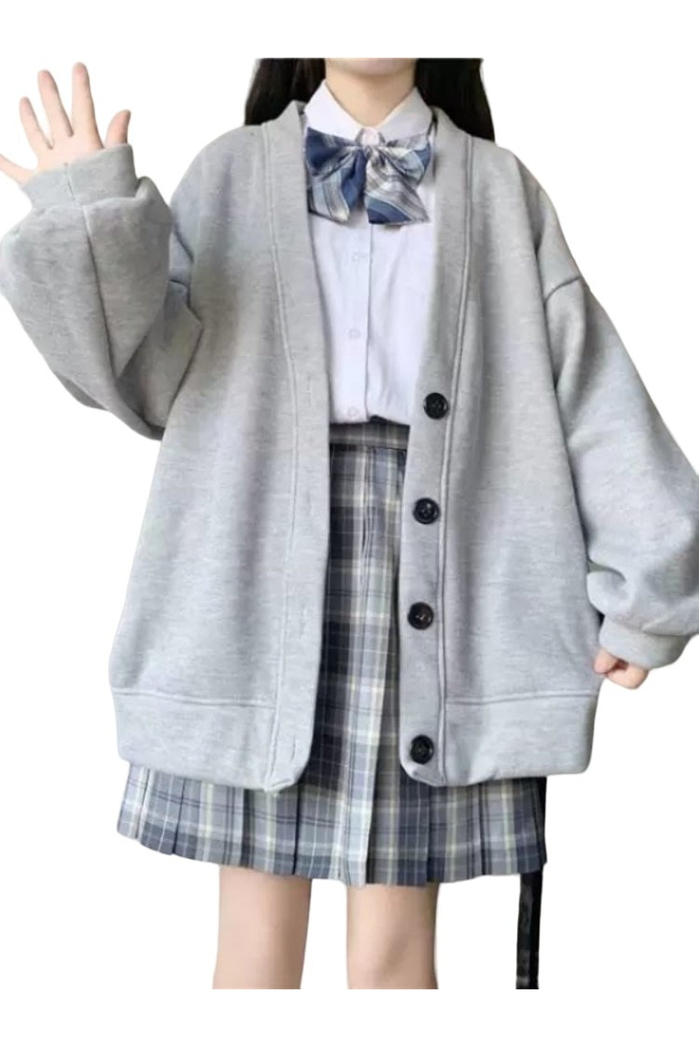 Y2k Harajuku Kawaii Gray Cardigan