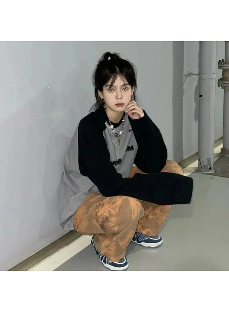 Y2k Acubi Letter Print Oversize Sweatshirt