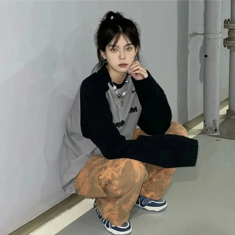 Y2k Acubi Letter Print Oversize Sweatshirt