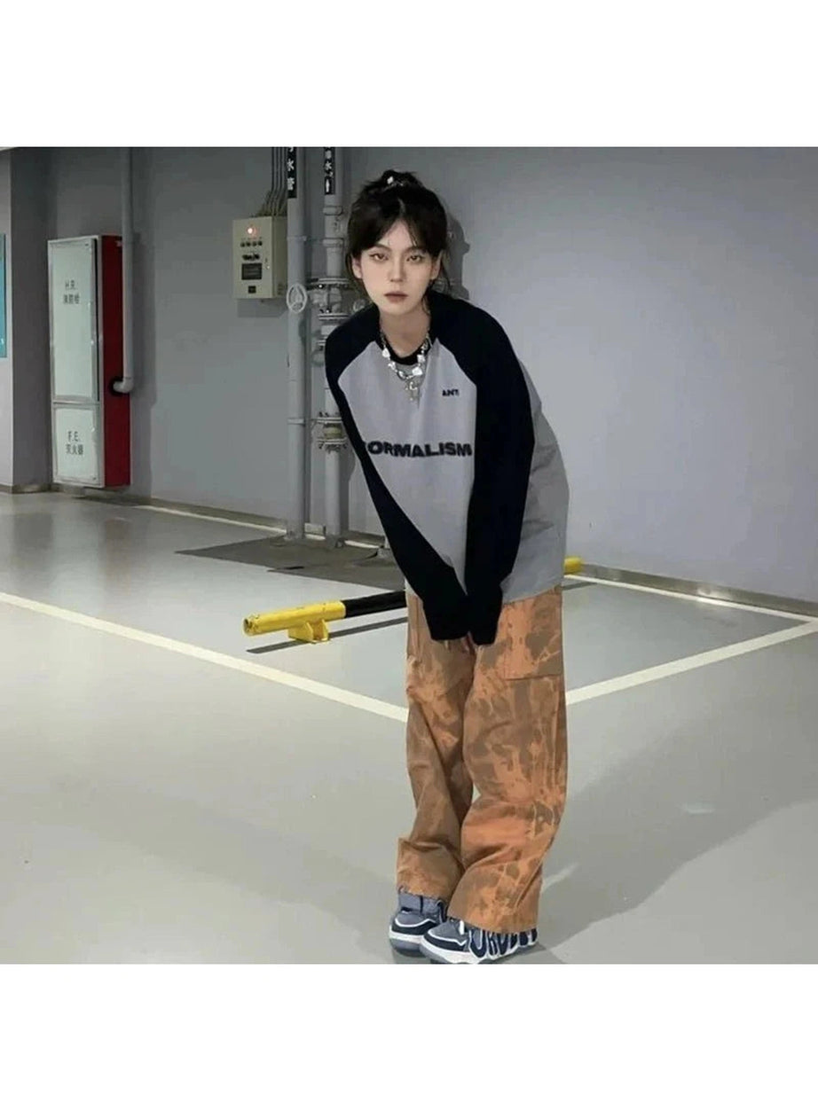 Y2k Acubi Letter Print Oversize Sweatshirt