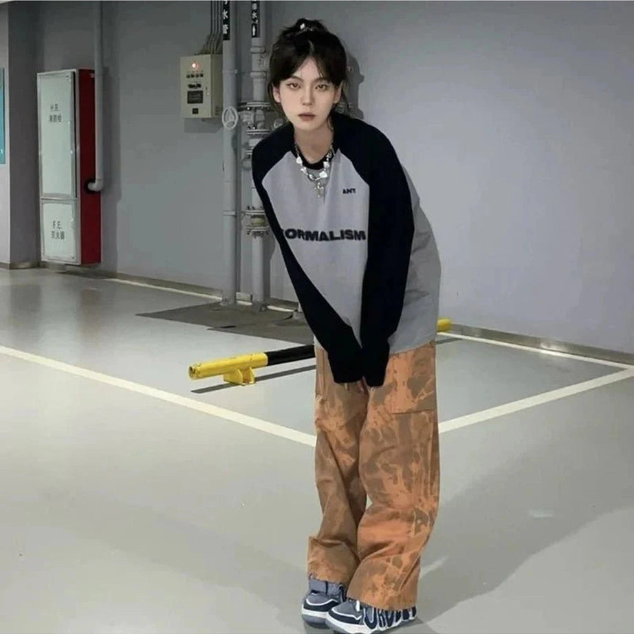 Y2k Acubi Letter Print Oversize Sweatshirt