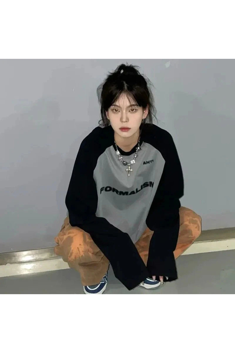 Y2k Acubi Letter Print Oversize Sweatshirt