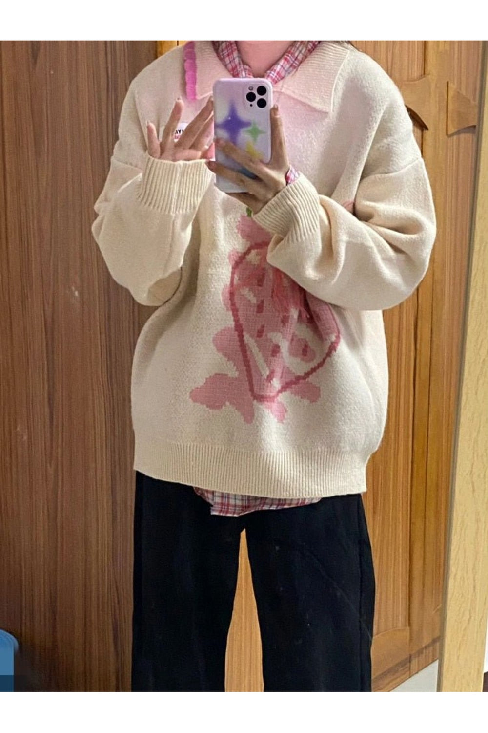 Y2k Harajuku Strawberry Knit Sweater