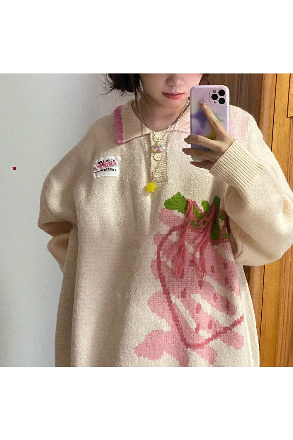 Y2k Harajuku Strawberry Knit Sweater