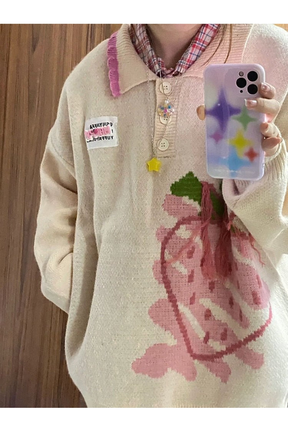 Y2k Harajuku Strawberry Knit Sweater