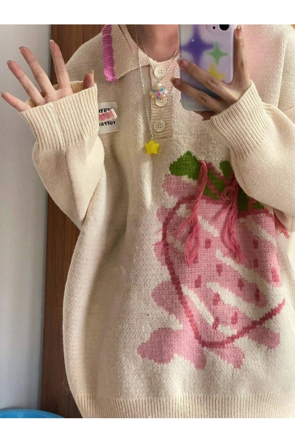 Y2k Harajuku Strawberry Knit Sweater