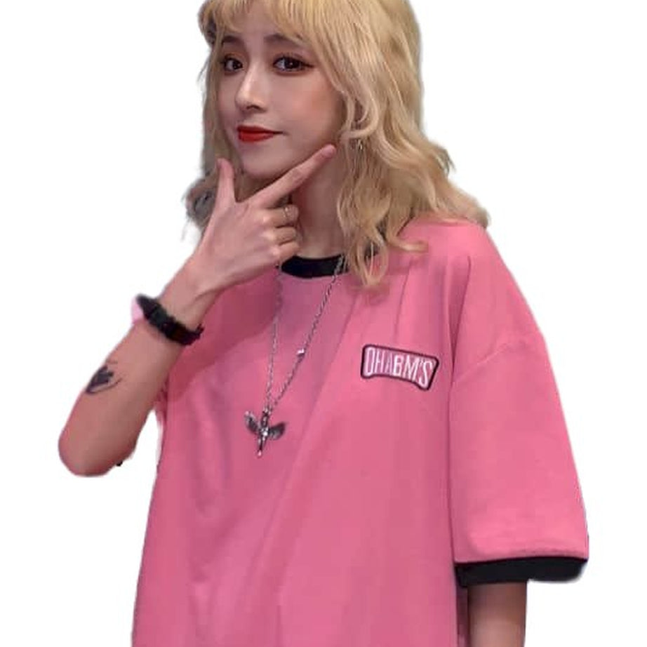 Y2k Harajuku Style Pink T-shirt