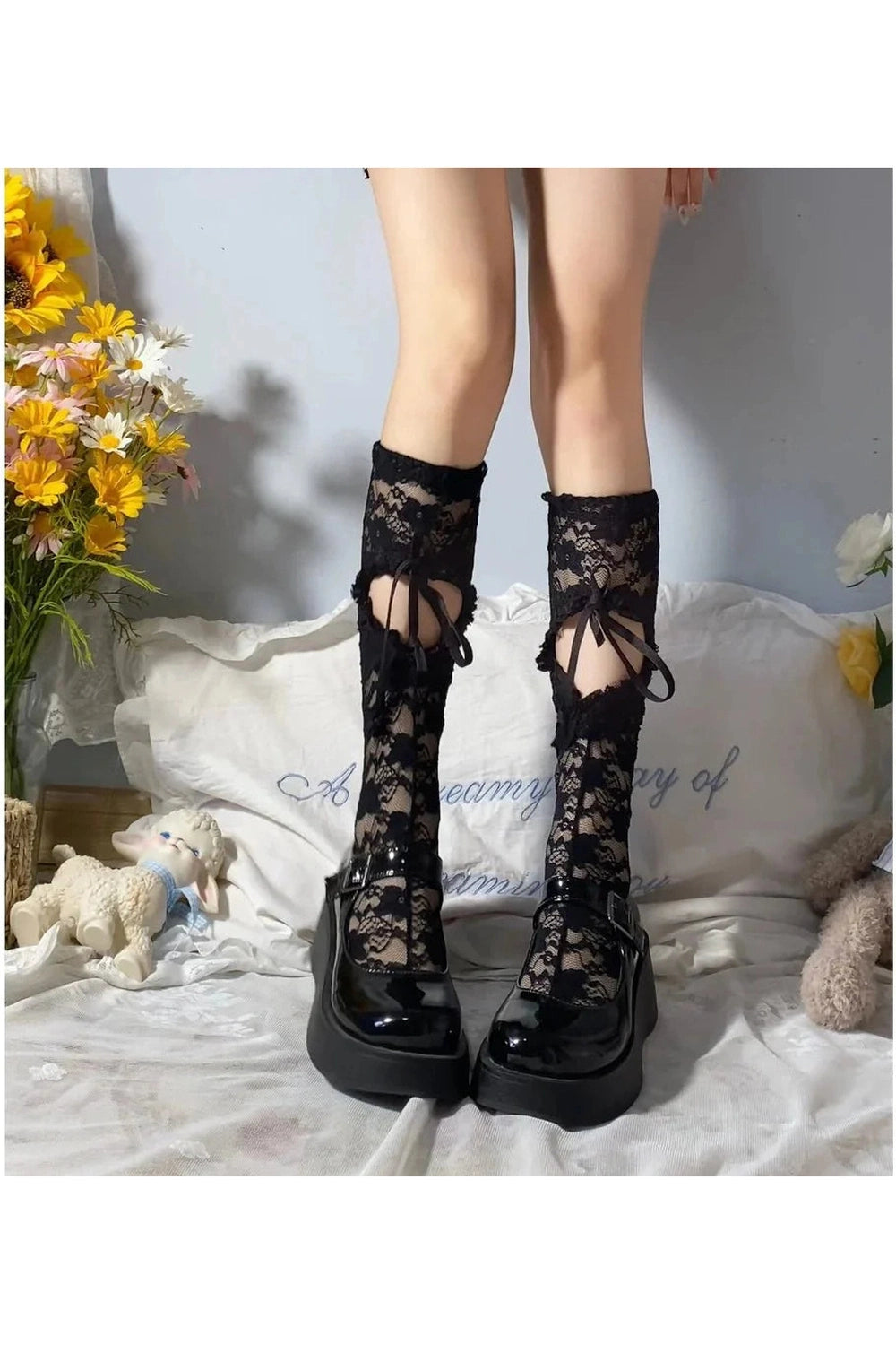 Y2k Heart Hollow Lace Socks