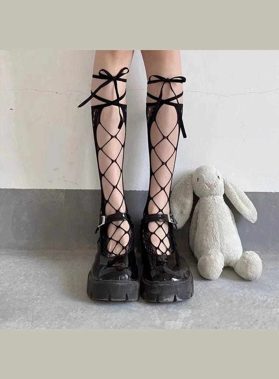 Y2k Heart Hollow Lace Socks