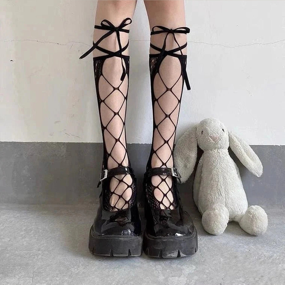 Y2k Heart Hollow Lace Socks