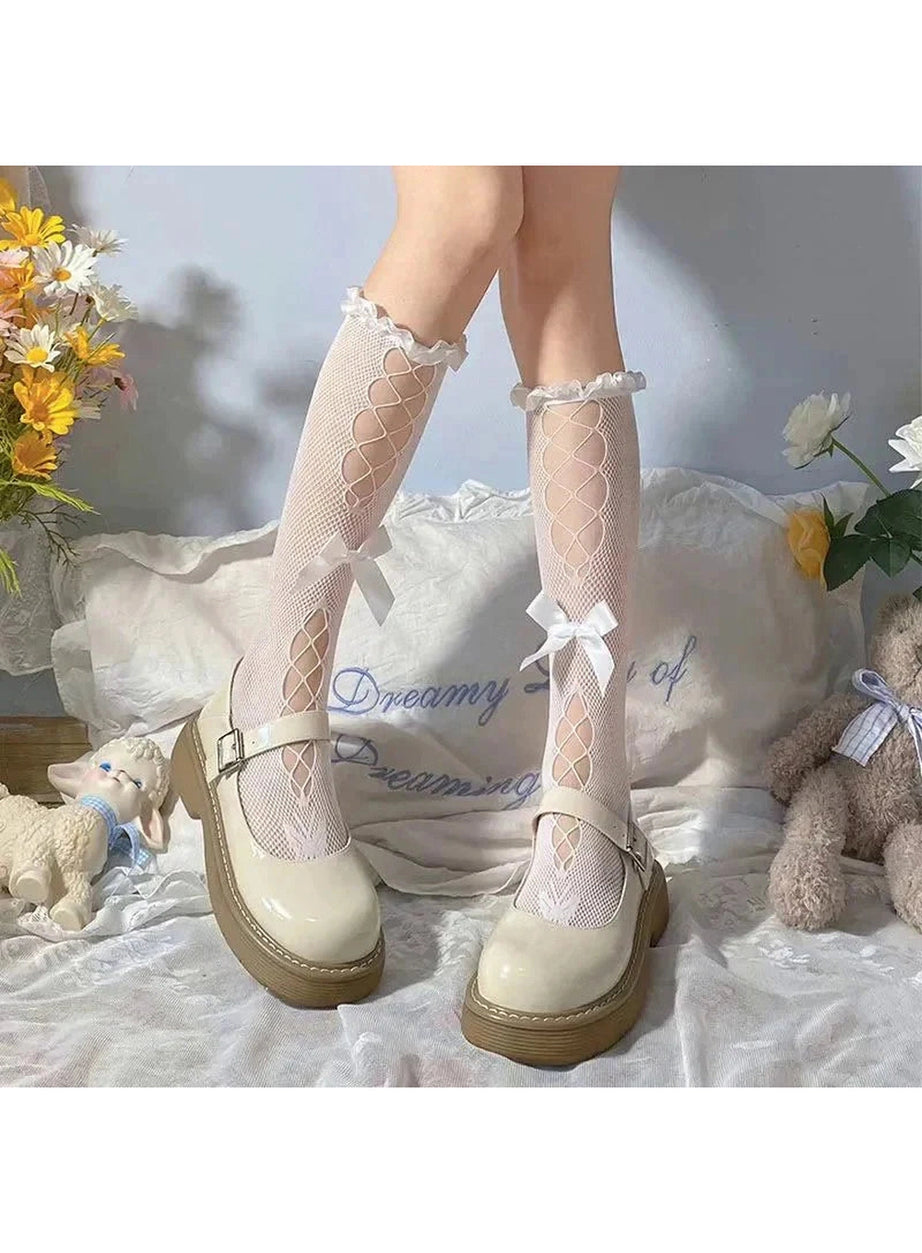 Y2k Heart Hollow Lace Socks