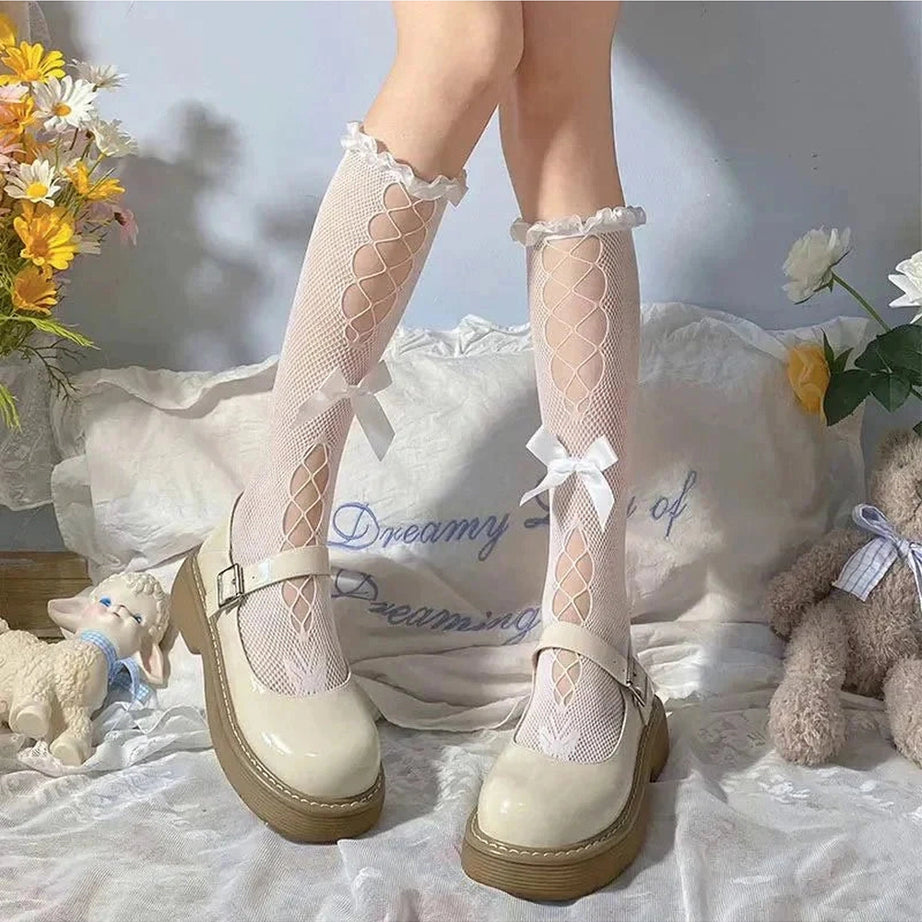 Y2k Heart Hollow Lace Socks