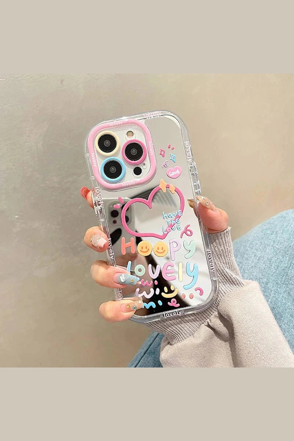 Y2k Heart Mirror Phone Case