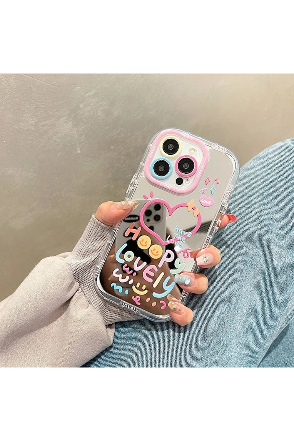 Y2k Heart Mirror Phone Case