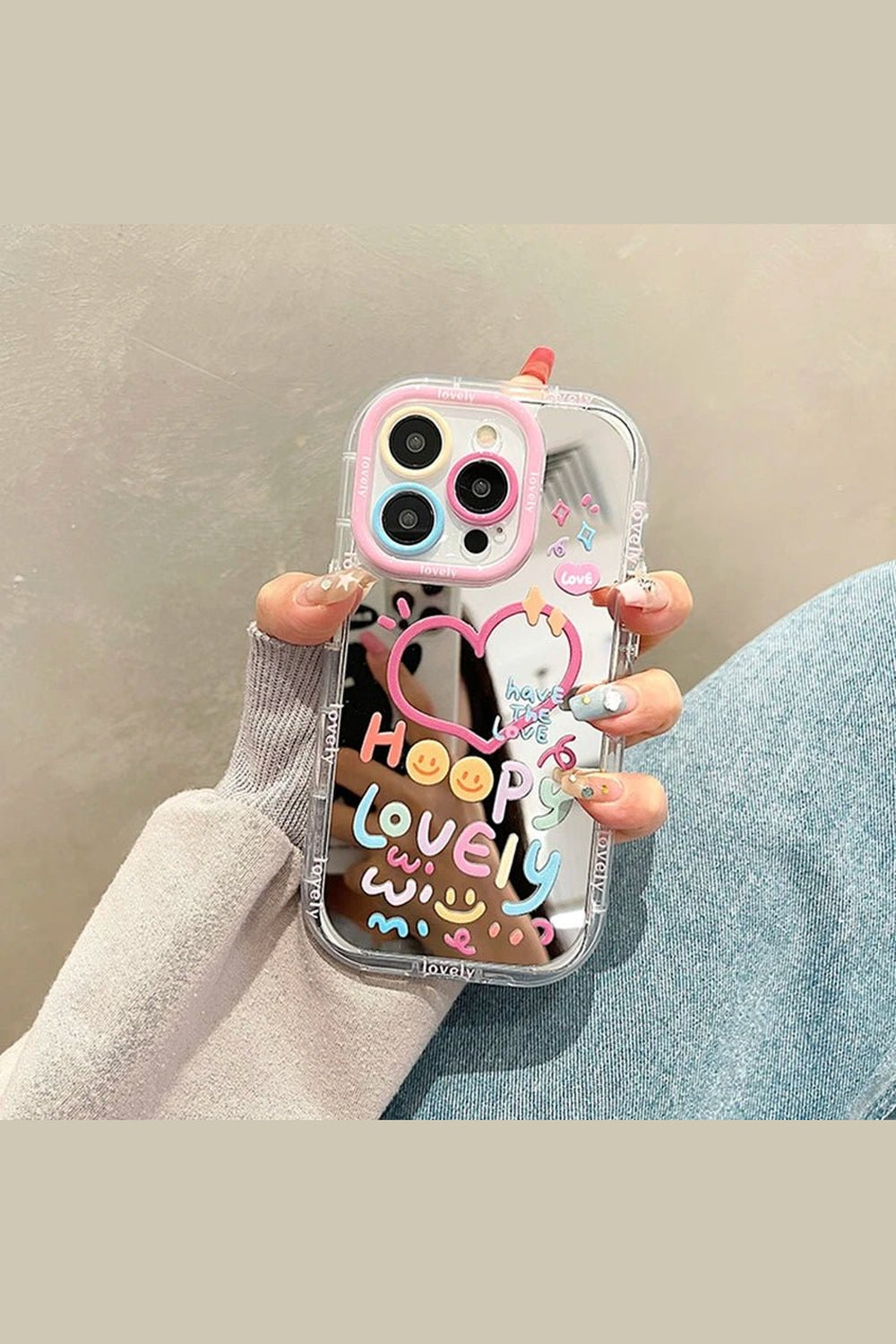 Y2k Heart Mirror Phone Case