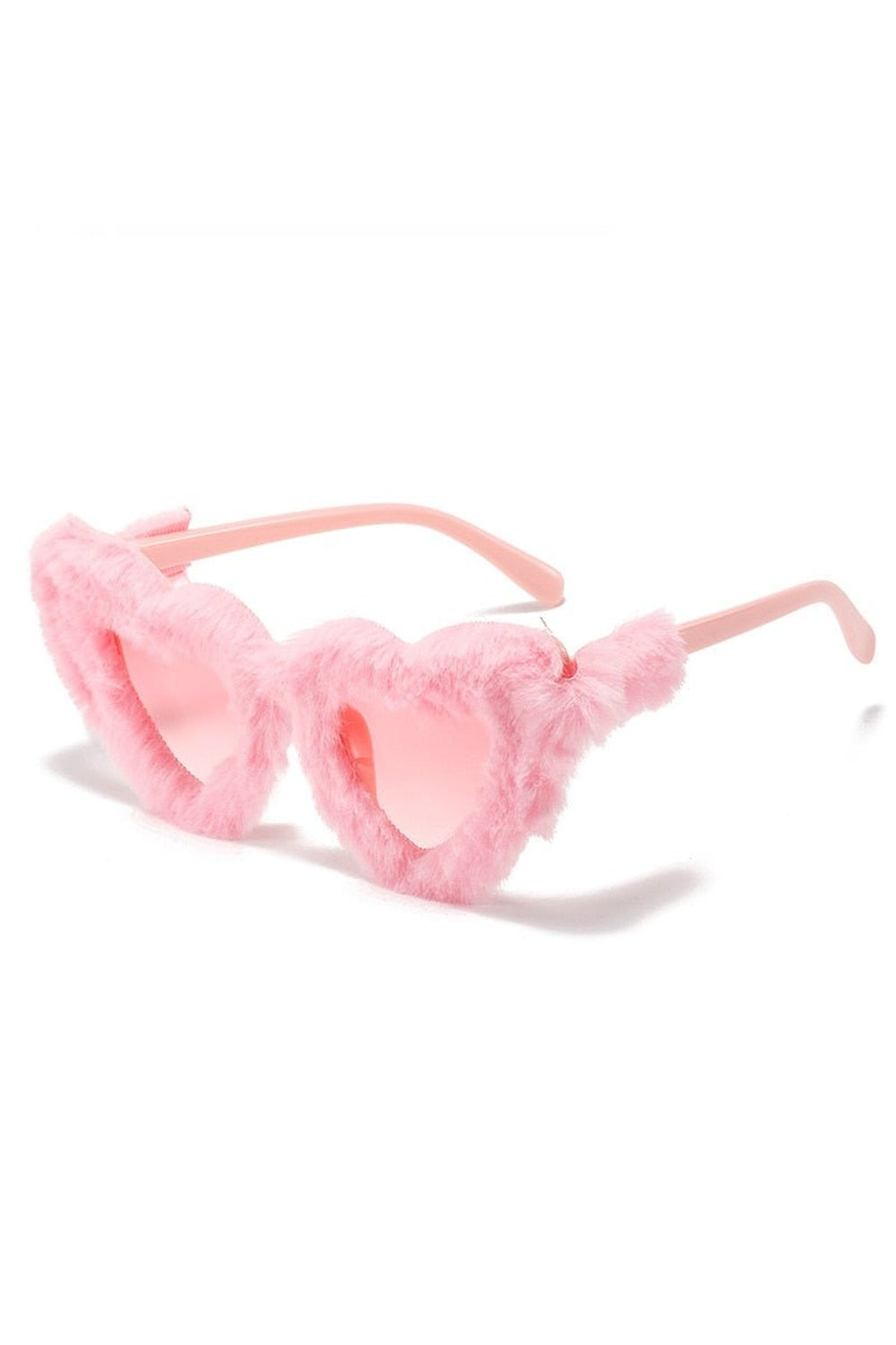 Y2k Heart-Shaped Plush Sunglasses