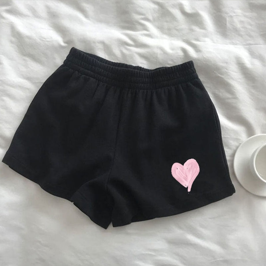 Y2k Heart-Shaped Print Shorts