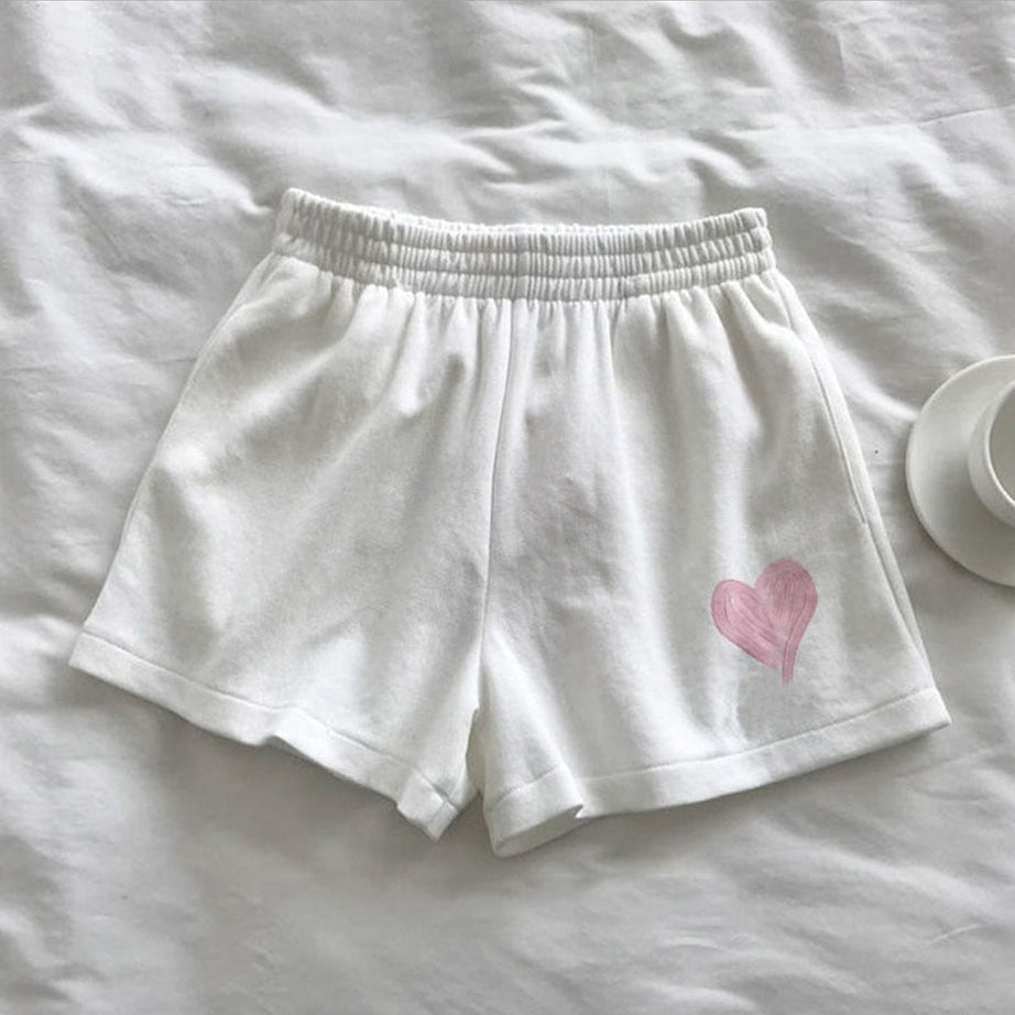 Y2k Heart-Shaped Print Shorts