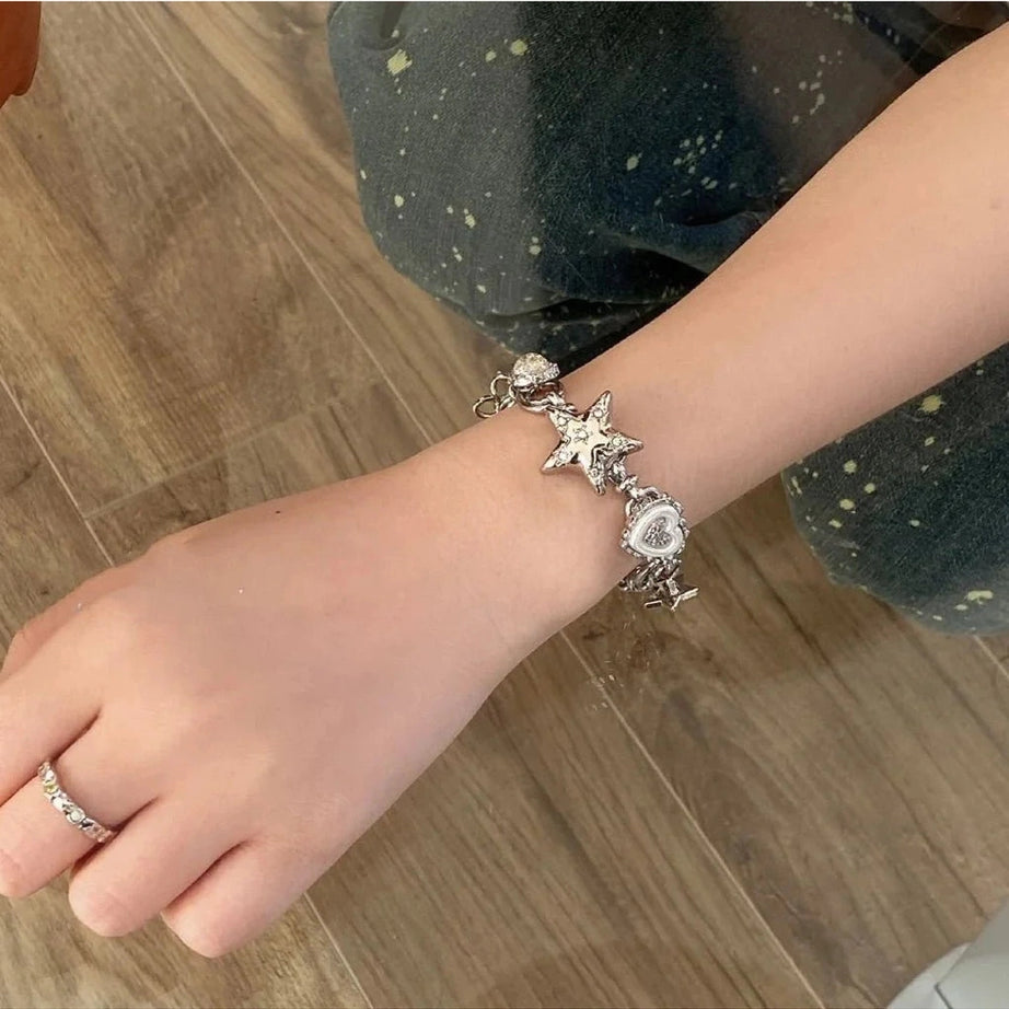 Y2k Heart Star Chain Bracelet Fairy Jewelry