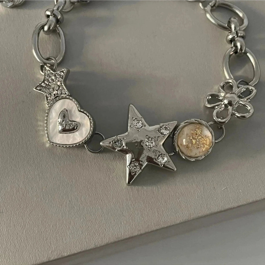 Y2k Heart Star Chain Bracelet Fairy Jewelry