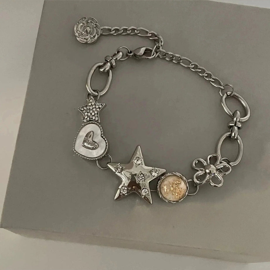 Y2k Heart Star Chain Bracelet Fairy Jewelry