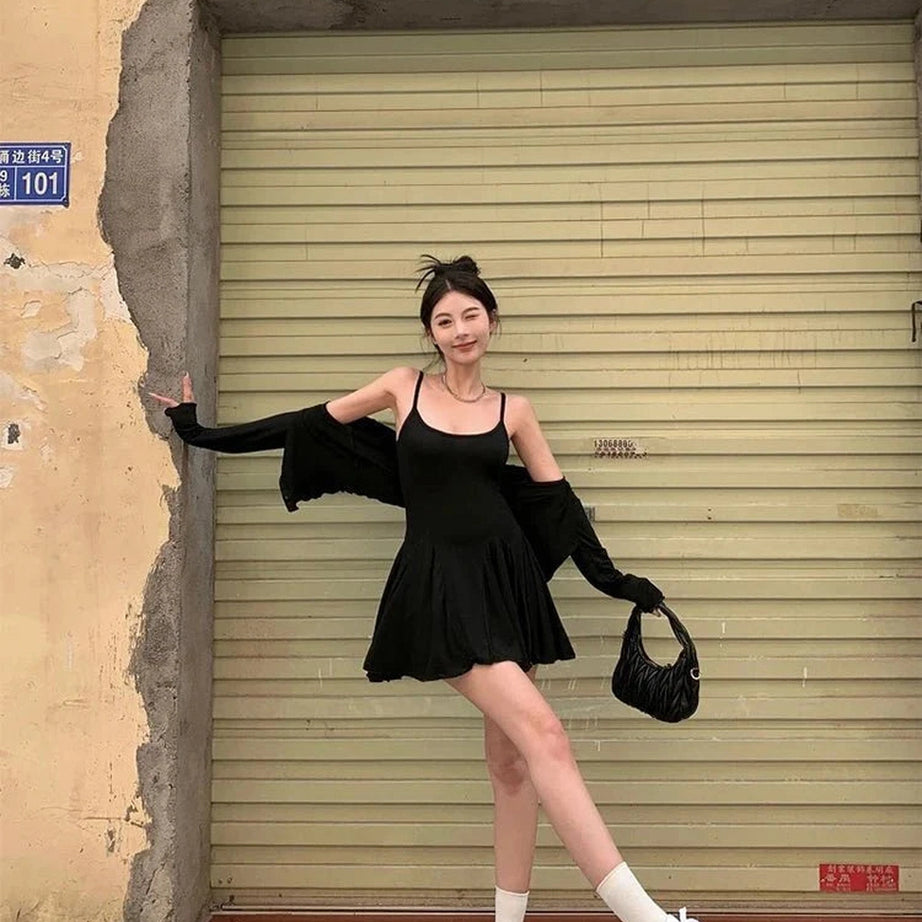 Y2k Heathered Hues Layered Dress