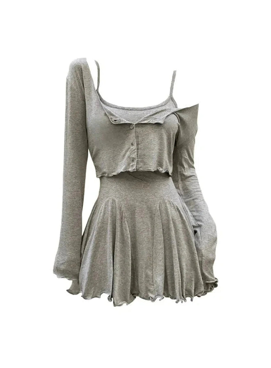 Y2k Heathered Hues Layered Dress