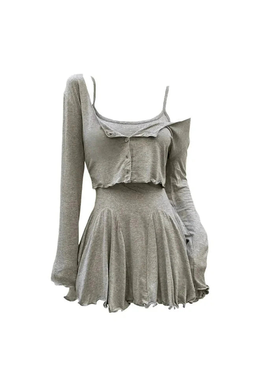 Y2k Heathered Hues Layered Dress