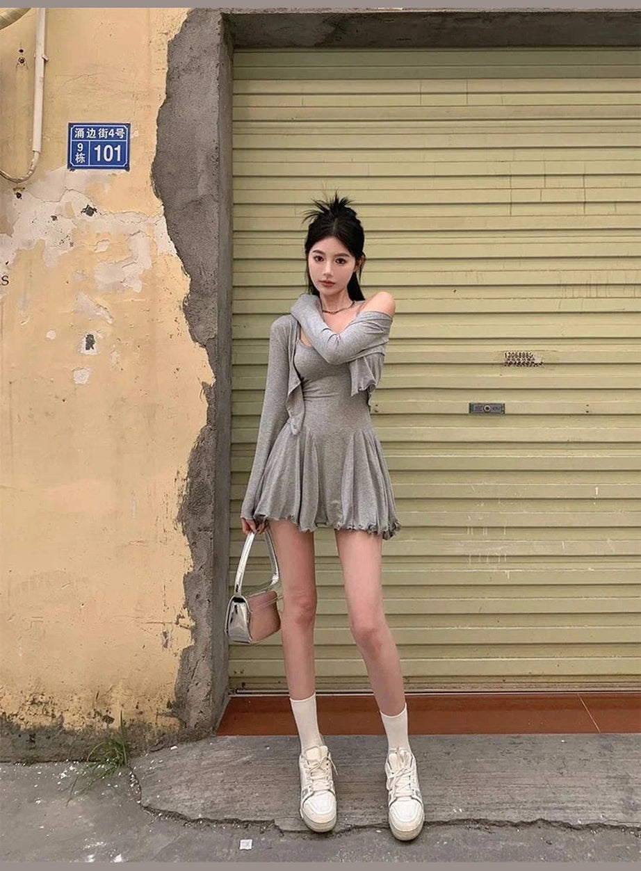 Y2k Heathered Hues Layered Dress