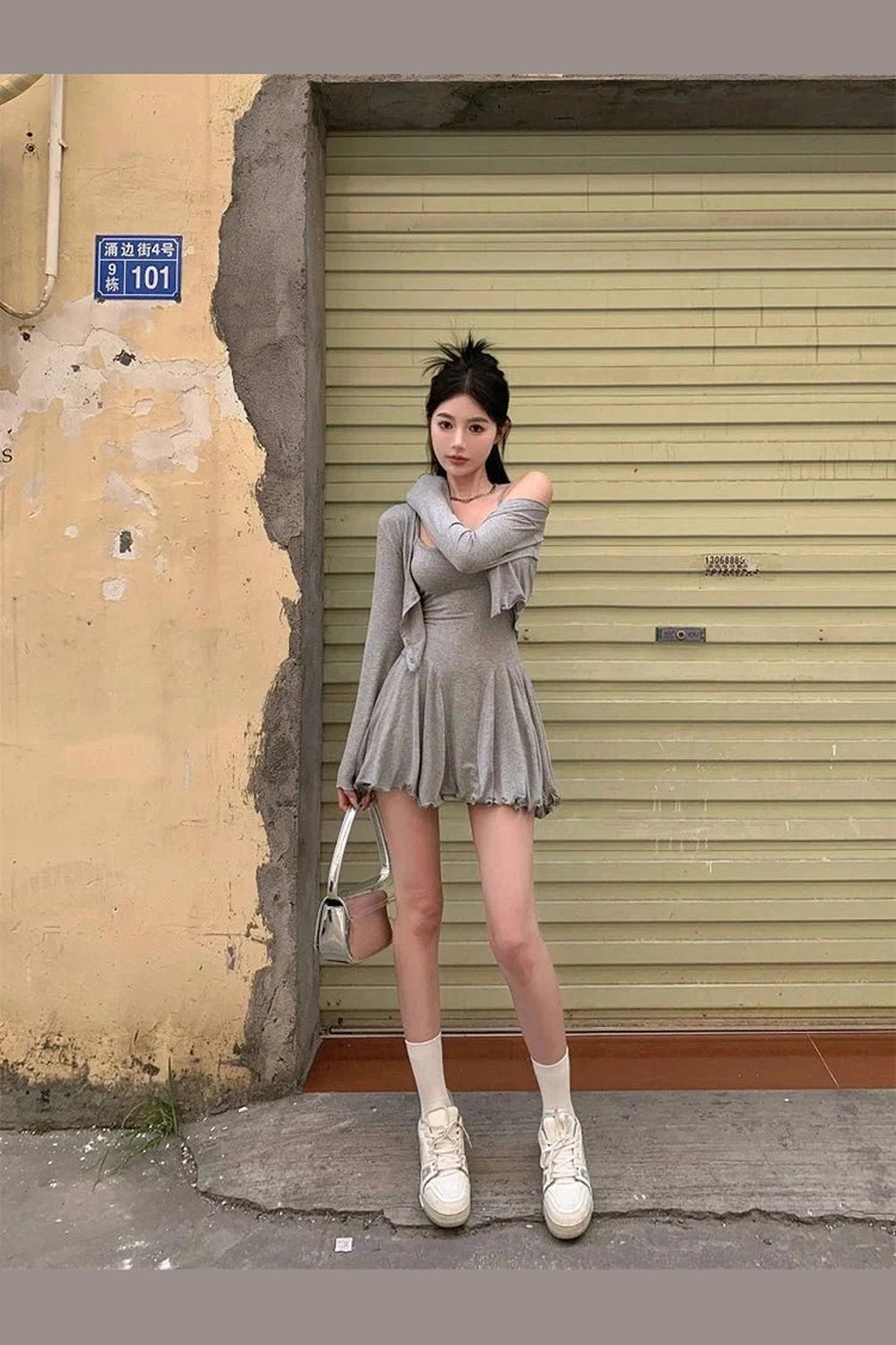 Y2k Heathered Hues Layered Dress