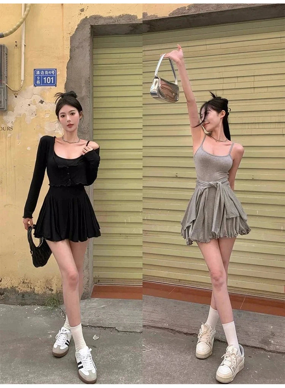 Y2k Heathered Hues Layered Dress