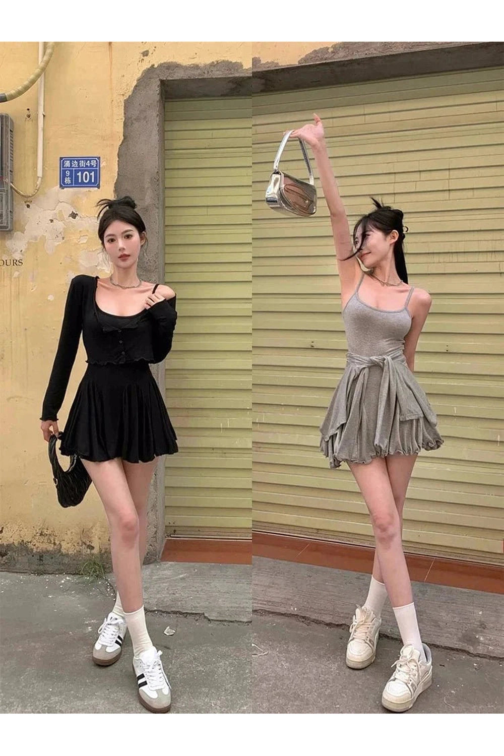 Y2k Heathered Hues Layered Dress