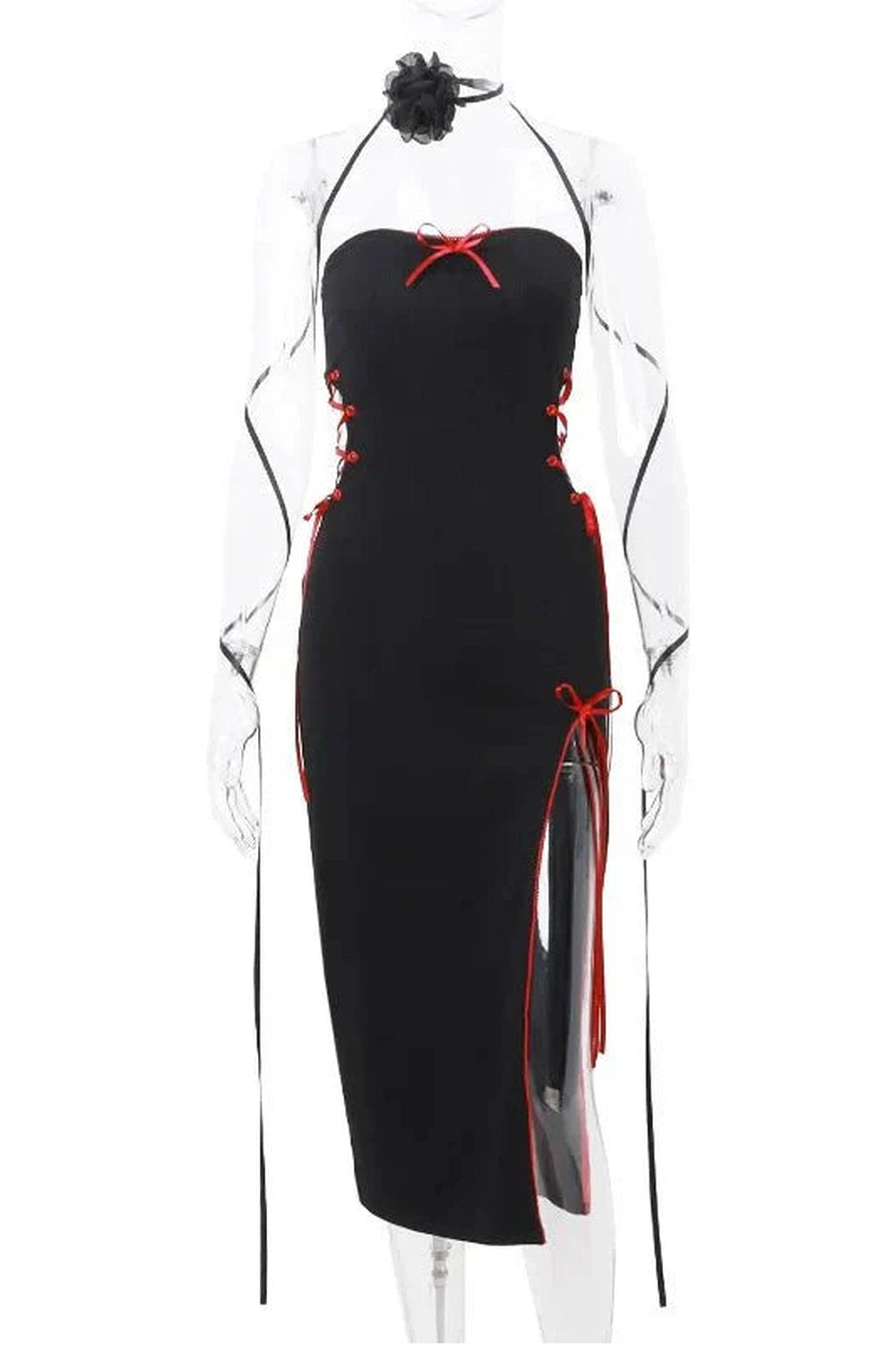 Y2k High Split Hollow Out Party Dress