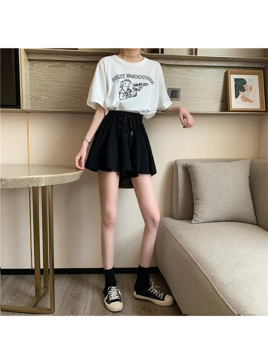 Y2k High Waist Black Summer Shorts