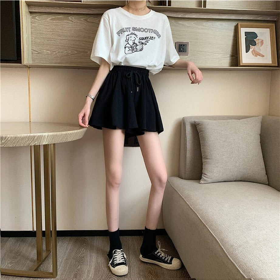 Y2k High Waist Black Summer Shorts