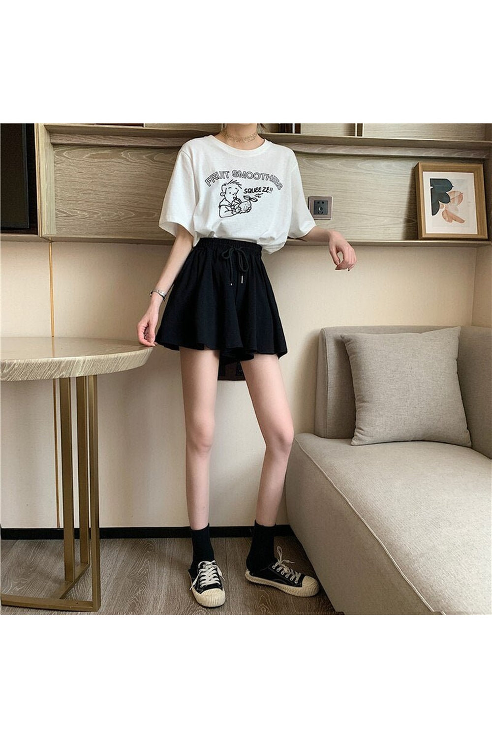 Y2k High Waist Black Summer Shorts