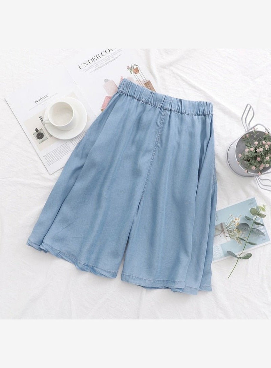 Y2k High Waist Blue Shorts