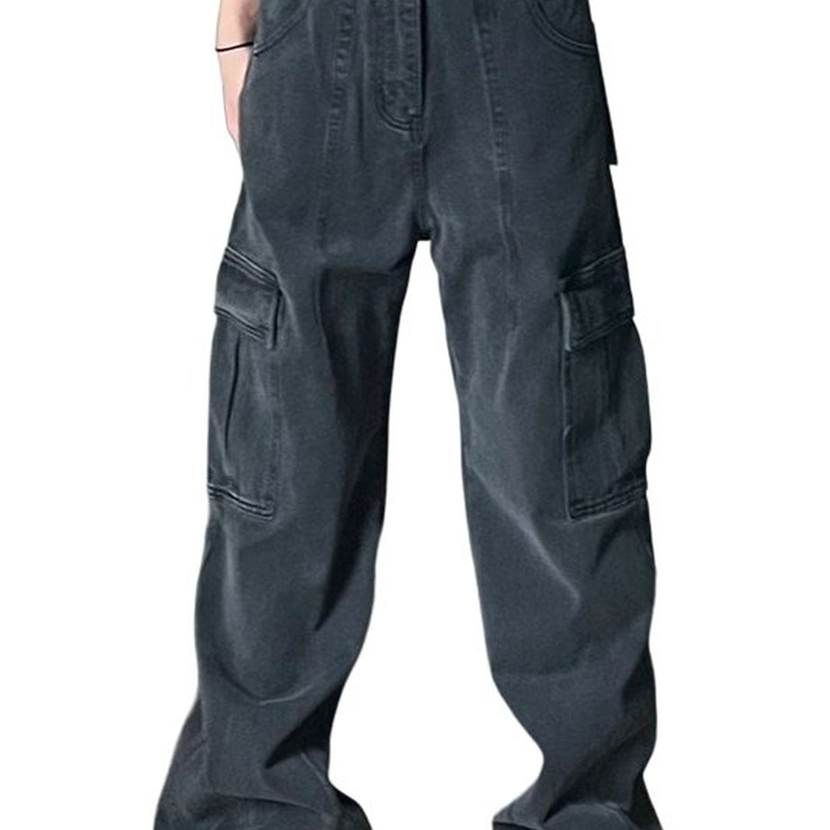 Y2k High Waist Cargo Wide Leg Jeans