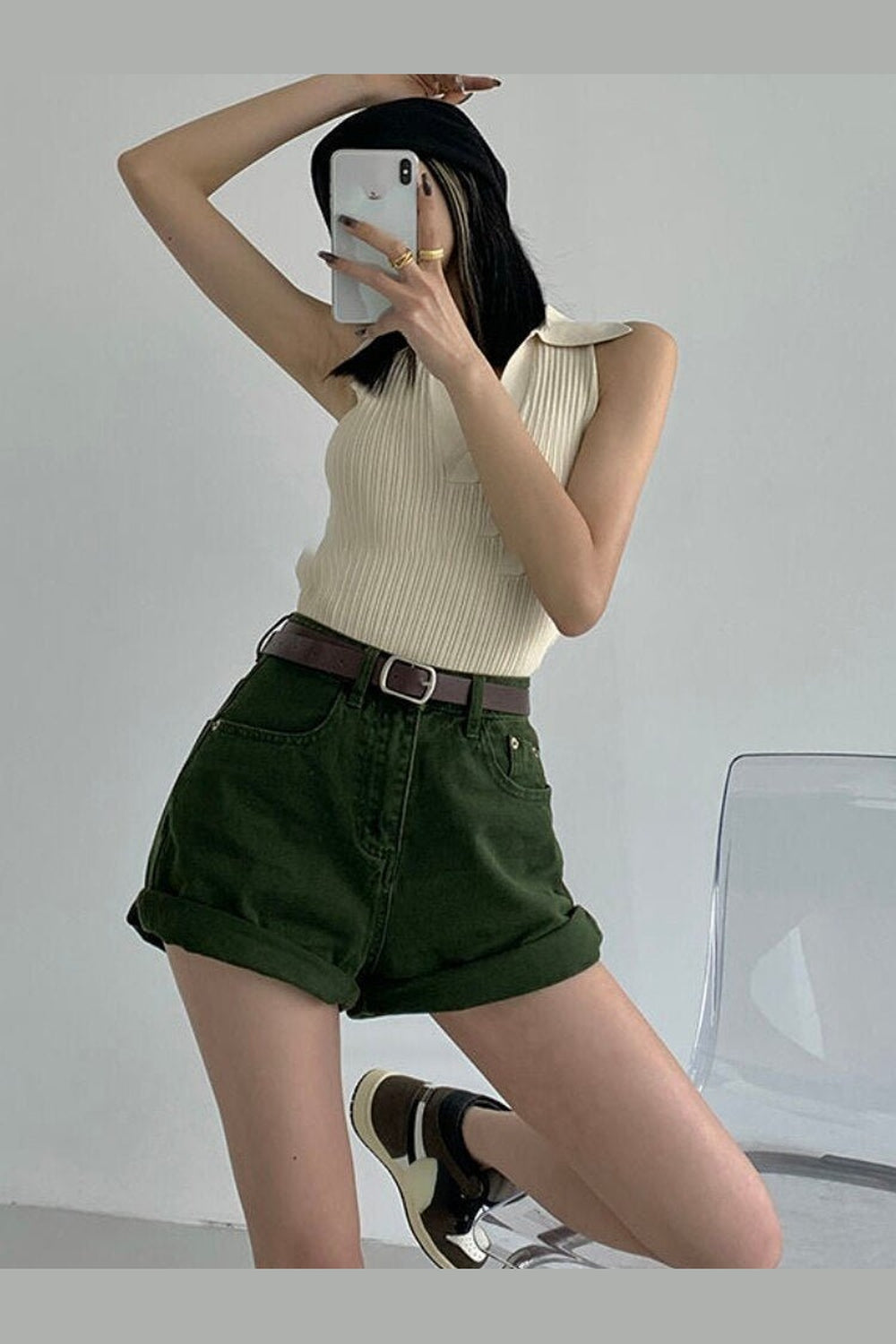 Y2k High Waist Casual Denim Shorts