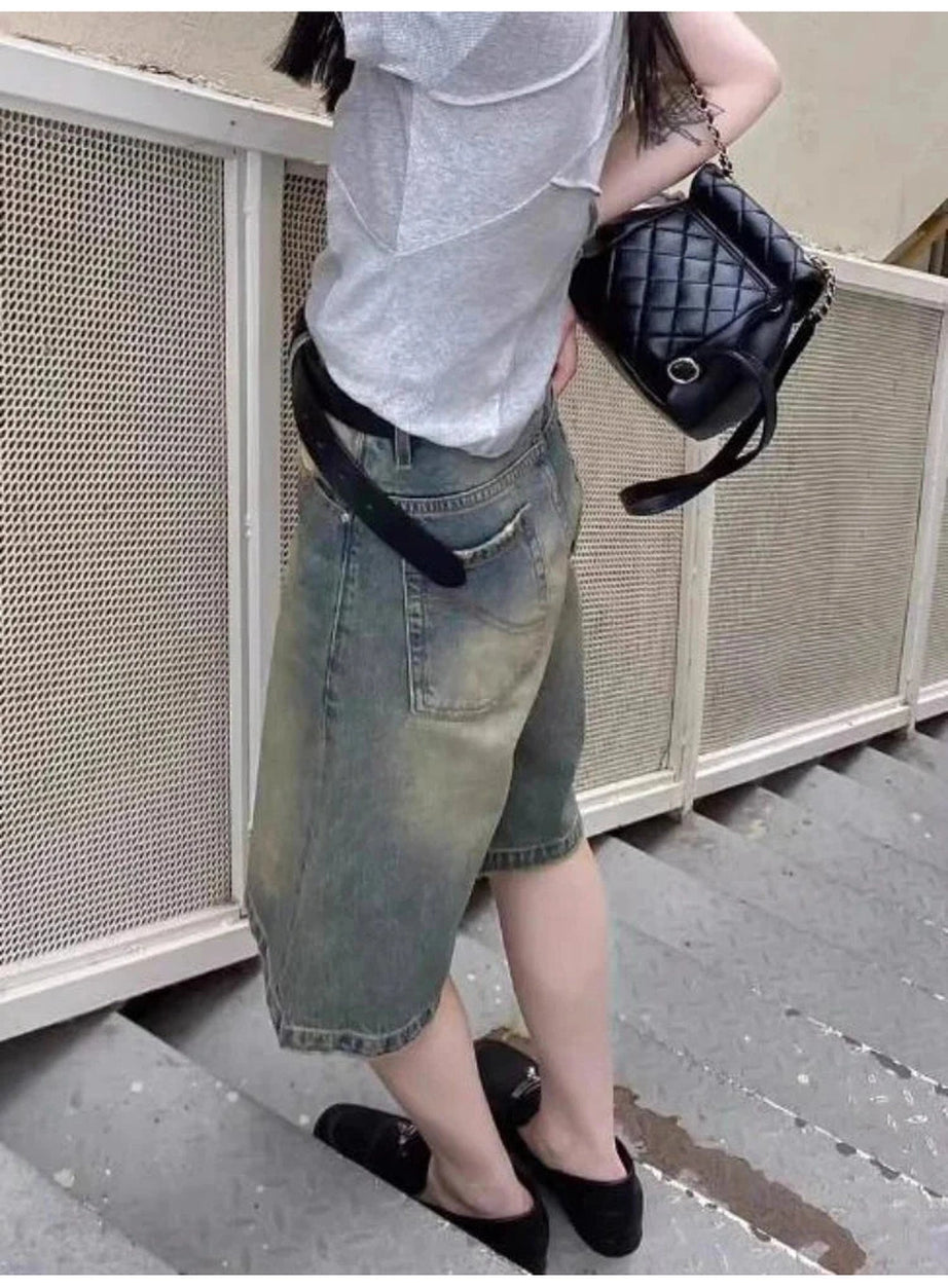 Y2k High Waist Denim Shorts