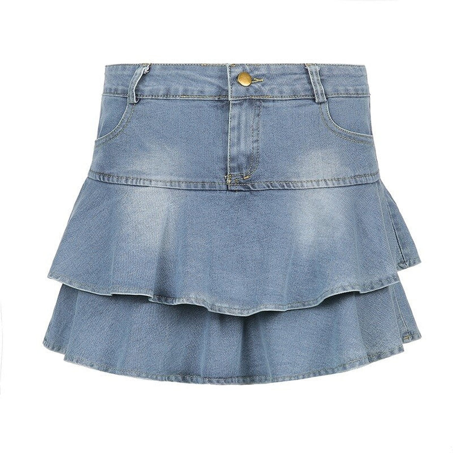 Y2k High Waist Denim Skirt Shorts