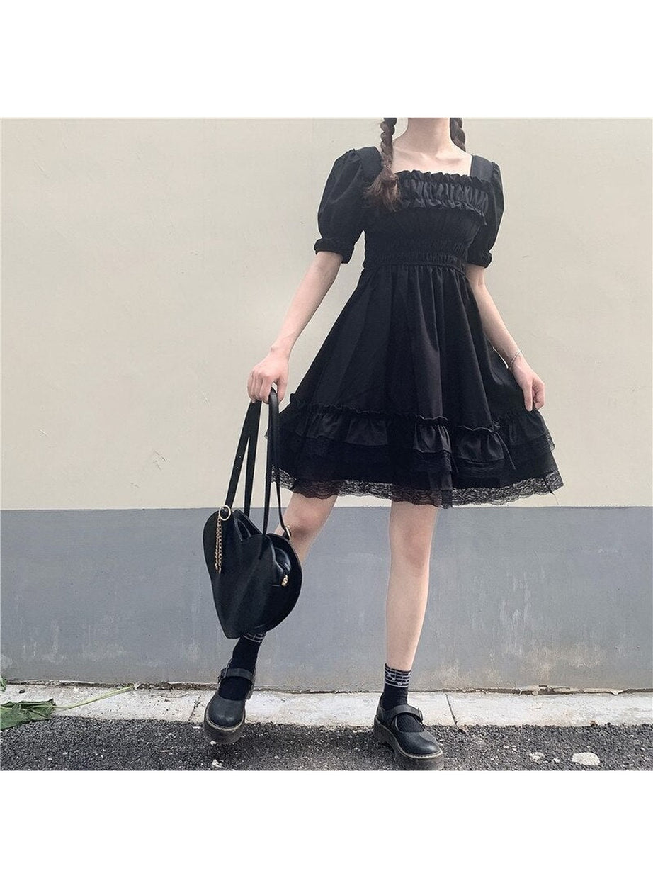 Y2k High Waist Gothic Dress