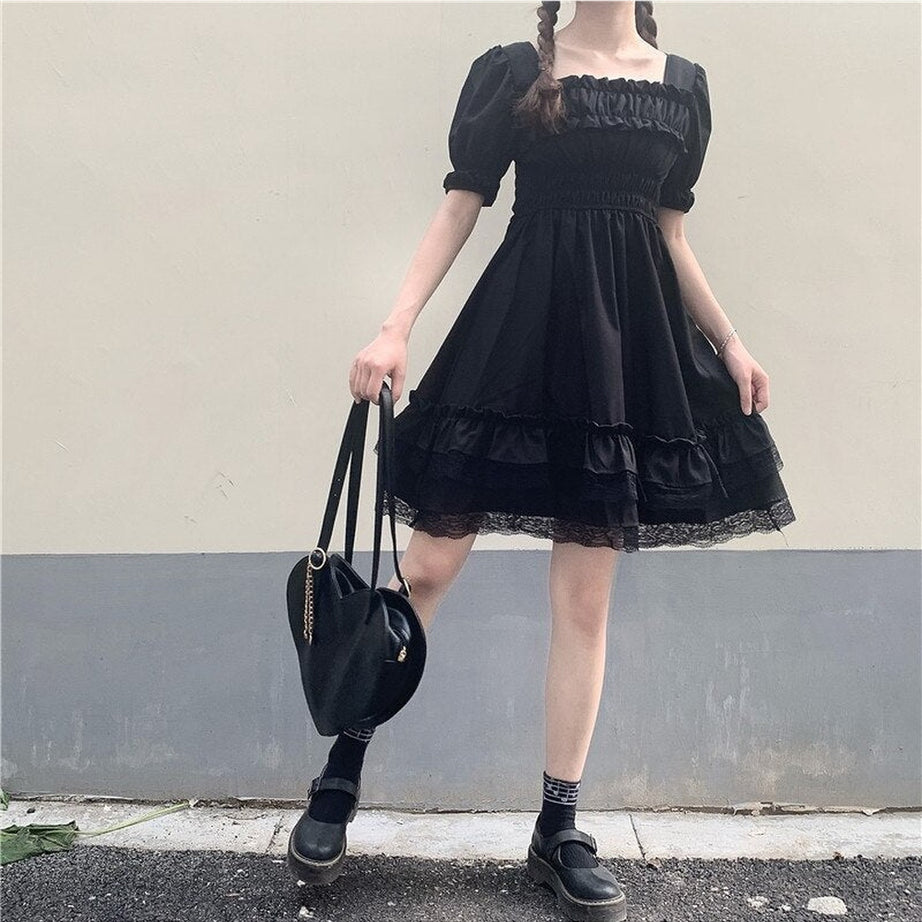 Y2k High Waist Gothic Dress