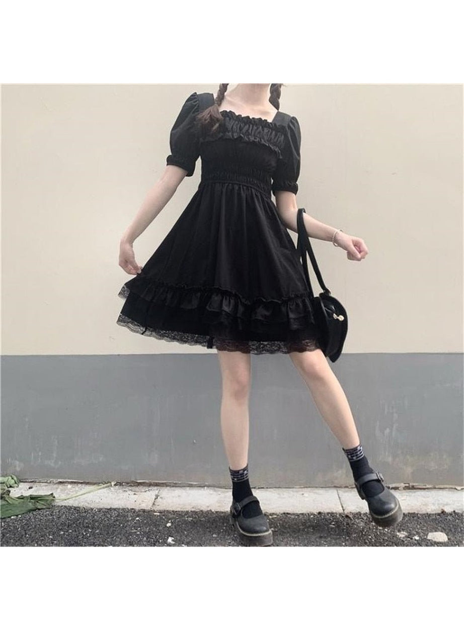 Y2k High Waist Gothic Dress