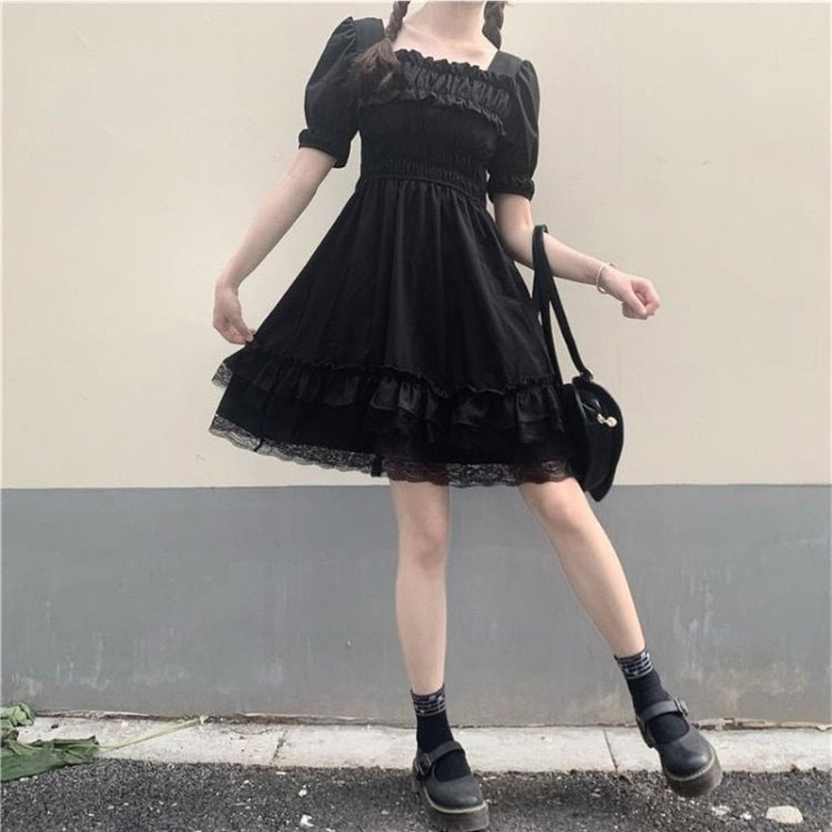 Y2k High Waist Gothic Dress